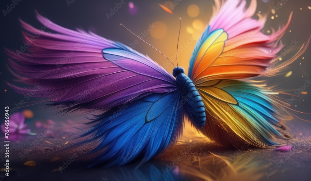 Background with colorful butterfly