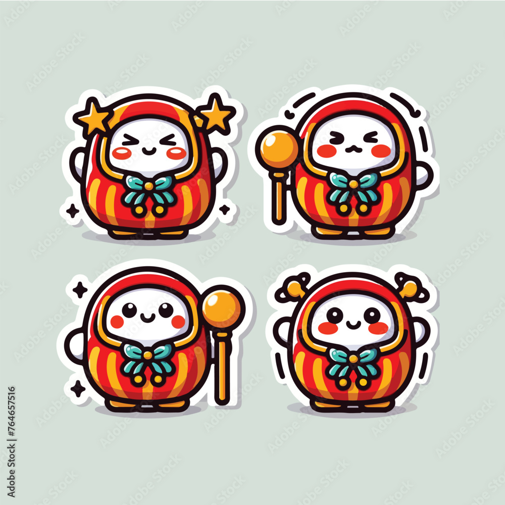 Cute Daruma Cartoon Vector Art Design Cute Daruma Cartoon Vector Art Design