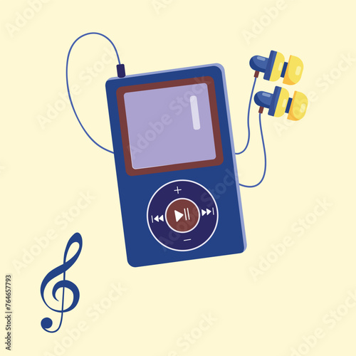 portable mp3 player with handphones