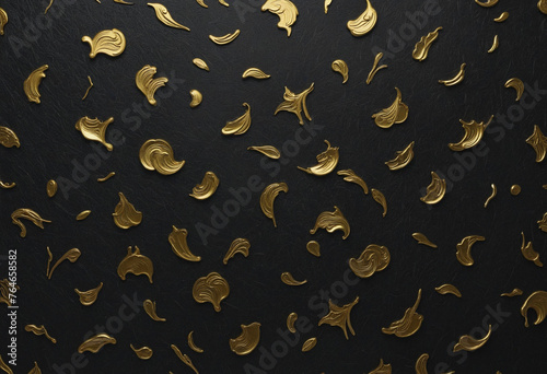 Black background with golden bristle brush art luxury Japanese style background colorful background