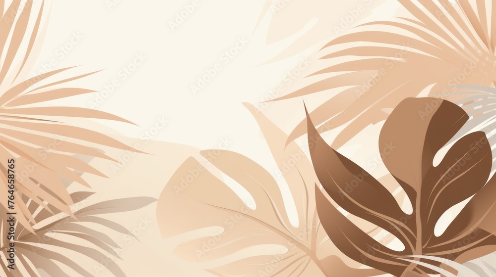 custom made wallpaper toronto digitalA beige, leafy watercolor background, adding a touch of artistic elegance.