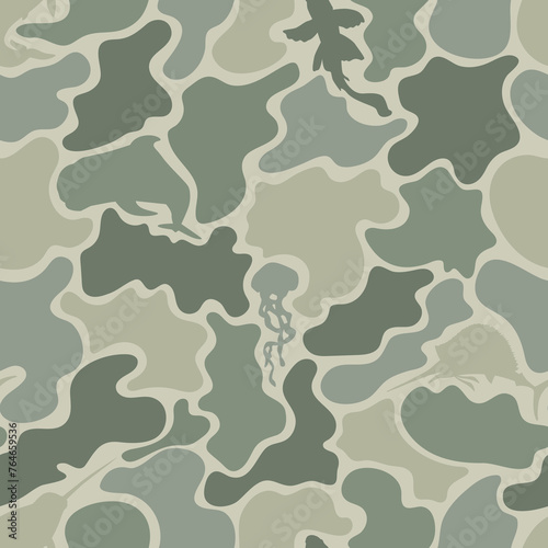 vector fish camouflage, sea camouflage, ocean camouflage