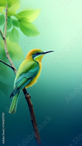 Bird sitting on branch wallpaper