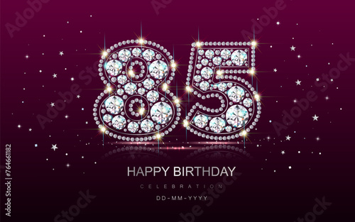 Birthday numbers anniversary 85 eighty-five years old photo