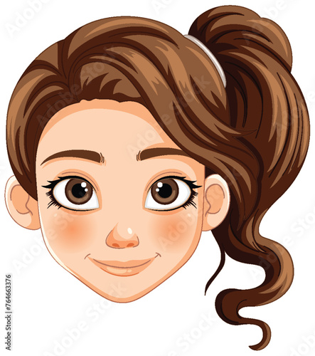 Illustration of a cheerful young girl's face
