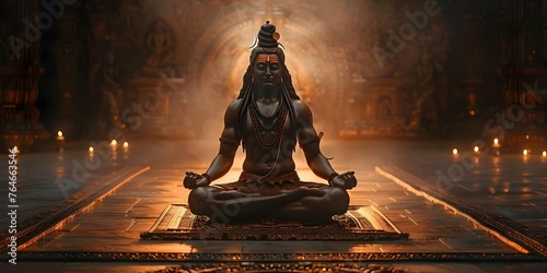 Representation of the god Shiva in a conceptual image reflecting Hinduism. Concept God Shiva Concept, Hindu Symbolism, Spiritual Imagery, Deity Representation, Conceptual Art photo