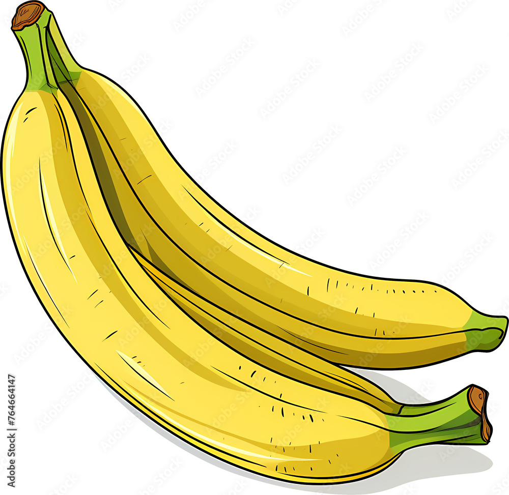 Fresh bunch of isolated bananas on white background, representing healthy and organic tropical fruit