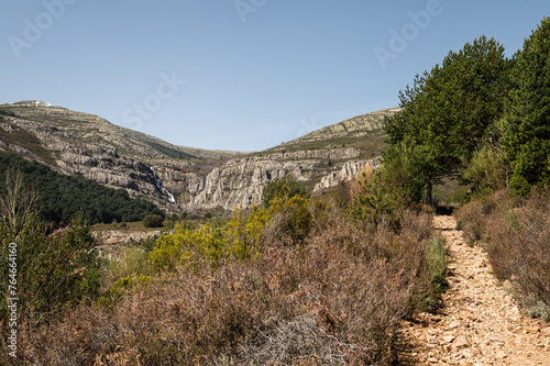 Chorreras de Despeñalagua, Mountain landscape in, Valverde de Arroyos, in Guadalajara, the black towns, pico del Ocejón