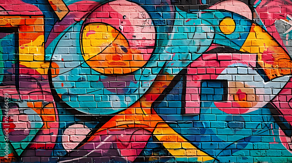 Obraz premium Vibrant graffiti wall