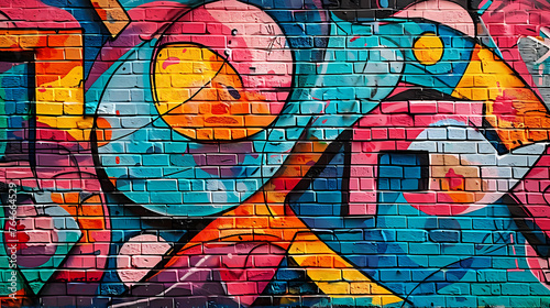 Vibrant graffiti wall