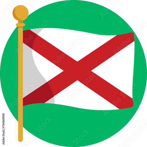Northern Ireland's Flag Icon: A striking design featuring a red hand symbol on a white field.