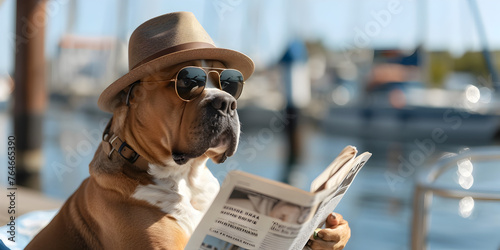 Sunny Vacation with a Sunglasses-Wearing Dog