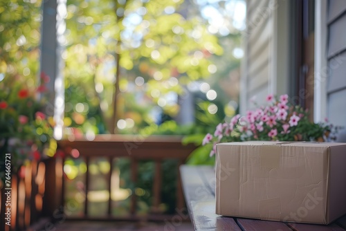 Cardboard box on the porch