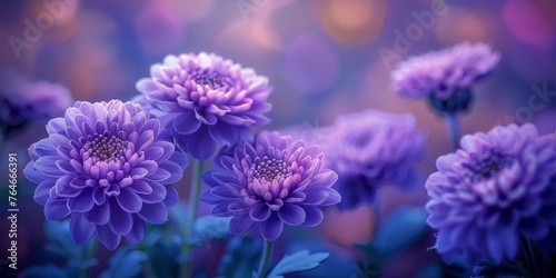Purple Flowers Blooming in Field
