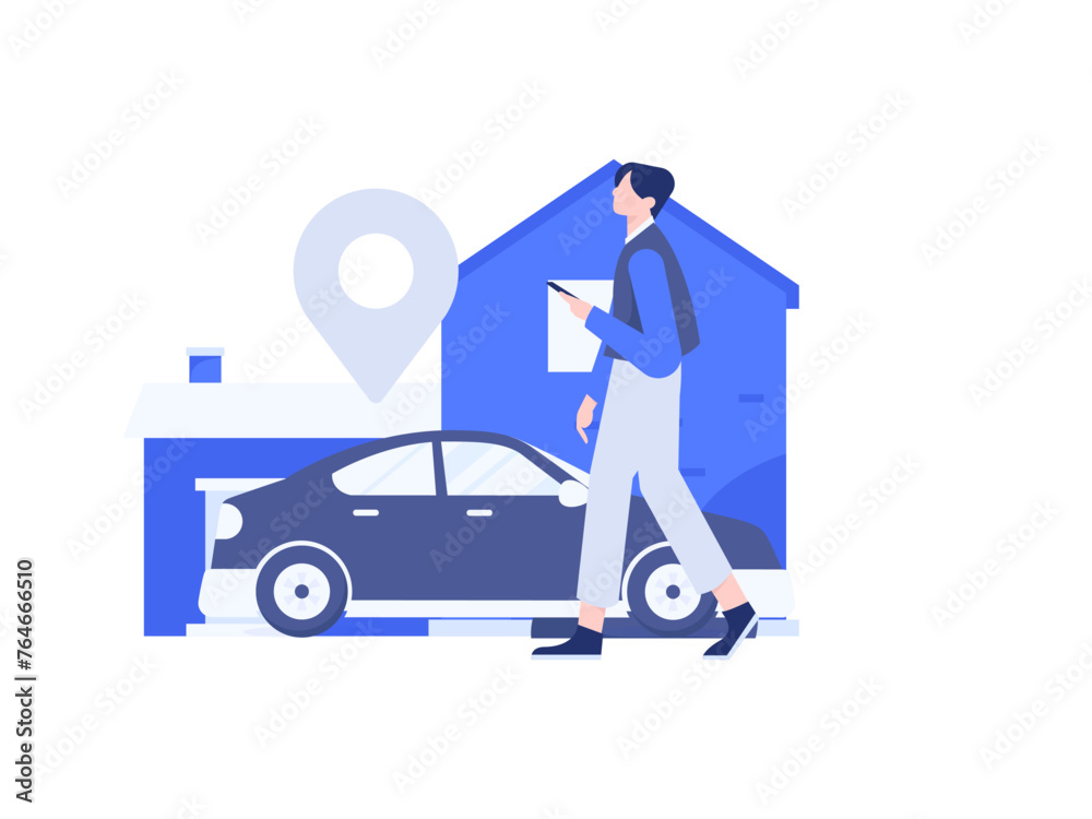 Flat vector concept operation hand drawn illustration of people taking a taxi
Flat vector concept operation hand drawn illustration of people taking a taxi