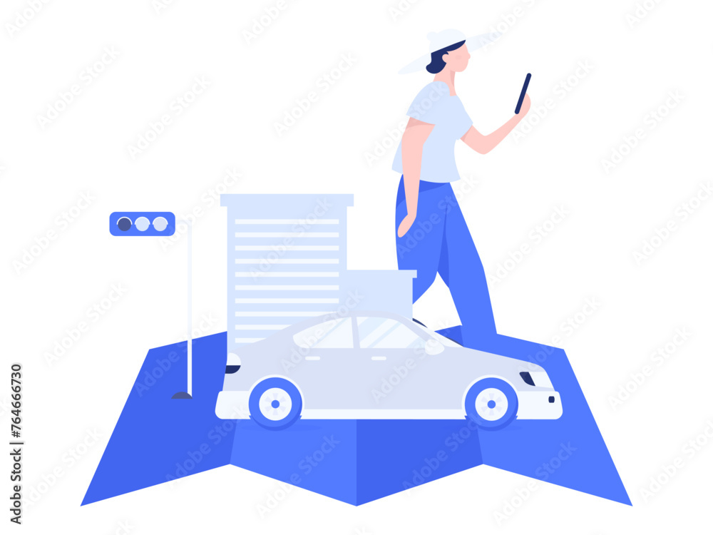 Flat vector concept operation hand drawn illustration of people taking a taxi
Flat vector concept operation hand drawn illustration of people taking a taxi