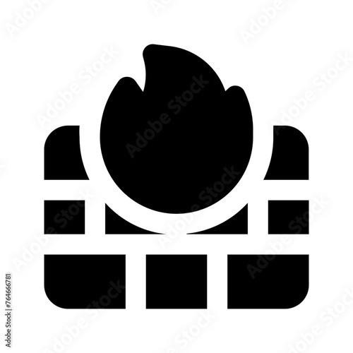 firewall glyph icon