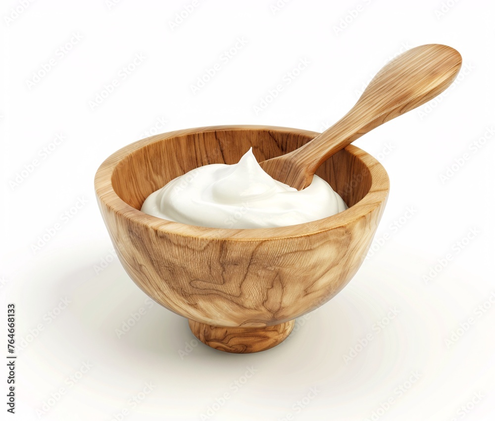 creamy white chocolate with coco spread on a wooden bowl creamy white chocolate with coco spread on a wooden bowl