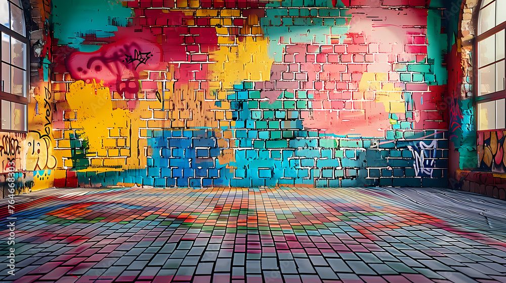 Fototapeta premium Vibrant graffiti wall