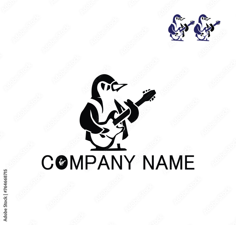 Panda head Logo / Cute Panda Character Vector Panda Logo Design with Guitar. Panda head Logo / Cute Panda Character Vector Panda Logo Design with Guitar.