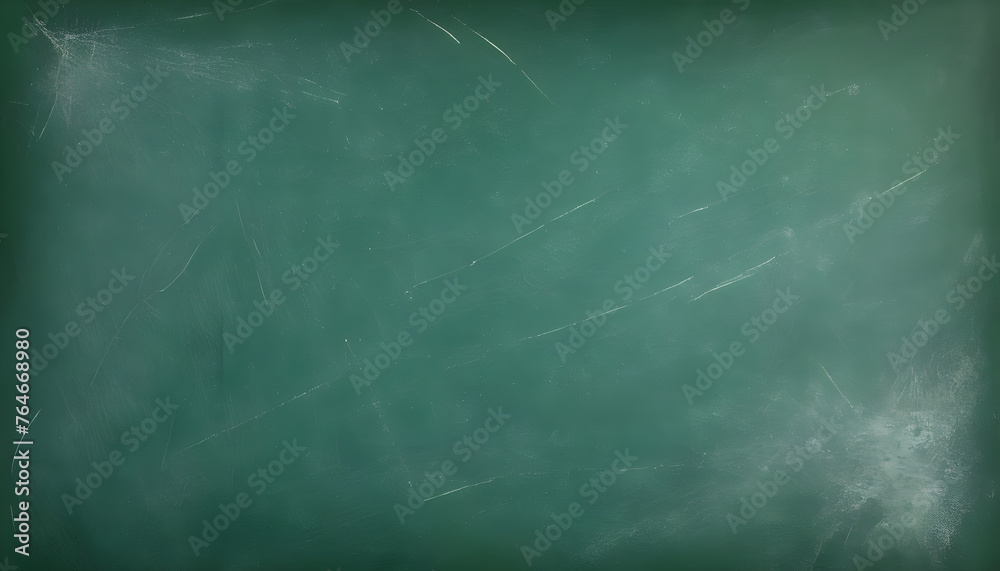 Old green chalkboard texture background, closeup of green grunge textured background with scratches and scuffs - obrazy, fototapety, plakaty 