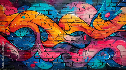 Vibrant graffiti wall