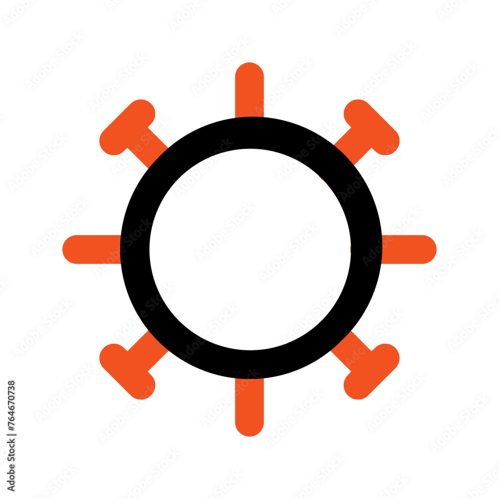 Fotografie virus outline color icon