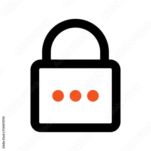 password outline color icon