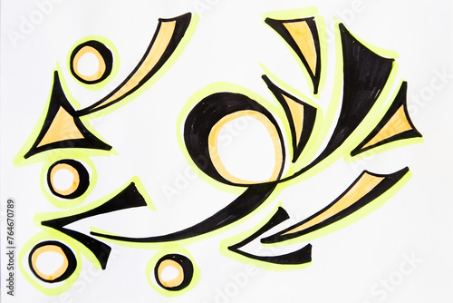 Modern abstract art set of beautiful arrows on white background. Hand Drawing of arrows in an artistic style