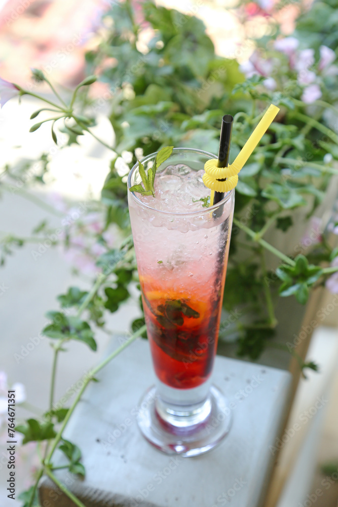 Tall Glass Filled With Clear Liquid and Straw Tall Glass Filled With Clear Liquid and Straw