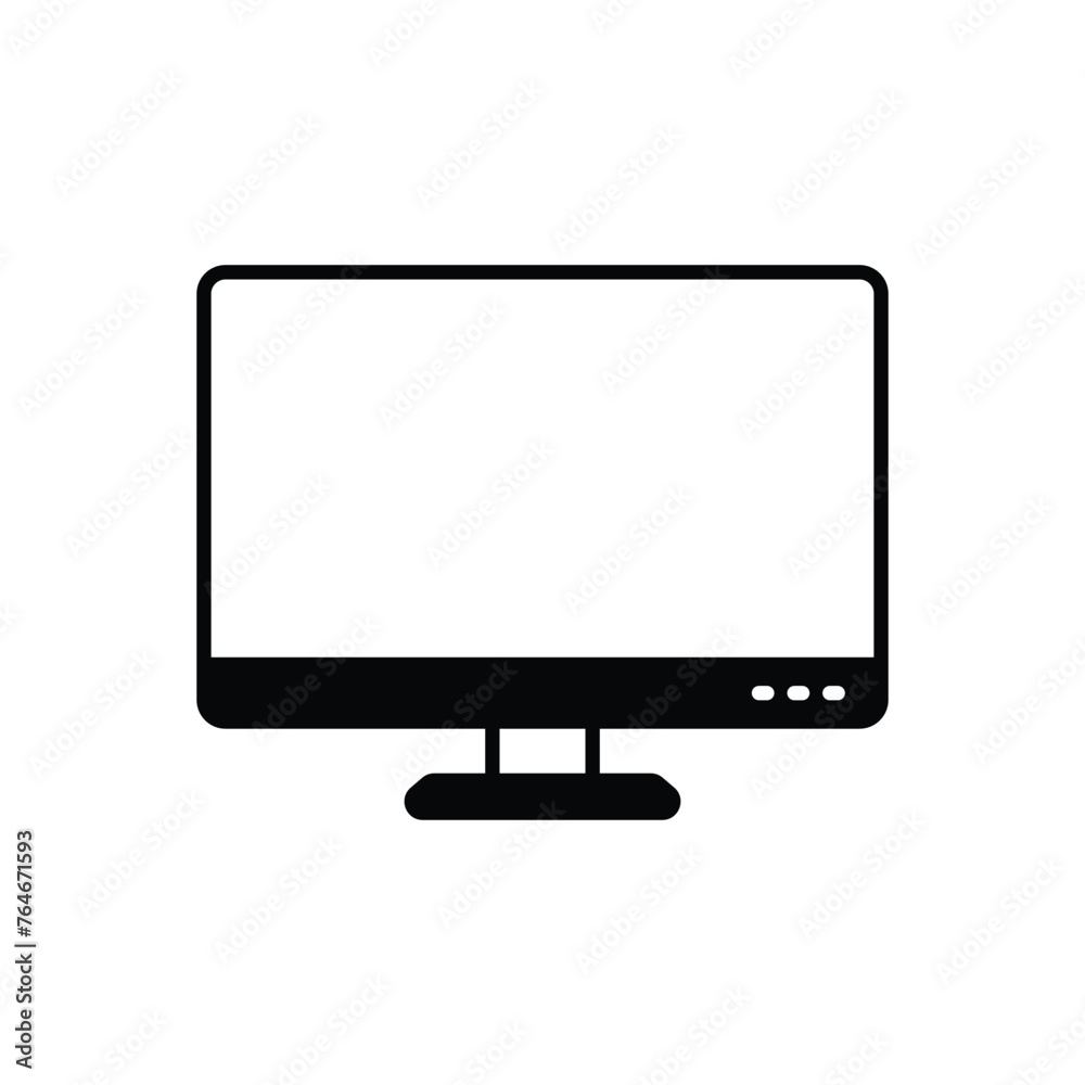 Black solid Monitor Screen Call vector icon Black solid Monitor Screen Call vector icon