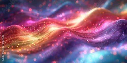 Glowing abstract design with hot pink and purple elements and dynamic motion effects.