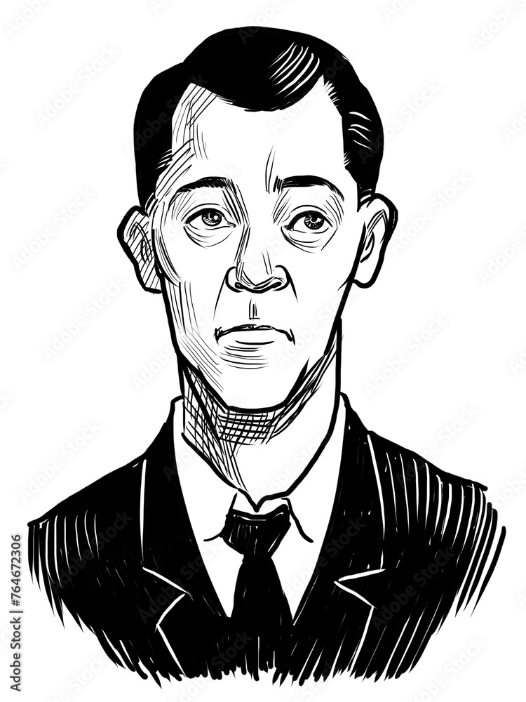 Businessman thinking. Hand drawn retro styled black and white drawing Businessman thinking. Hand drawn retro styled black and white drawing