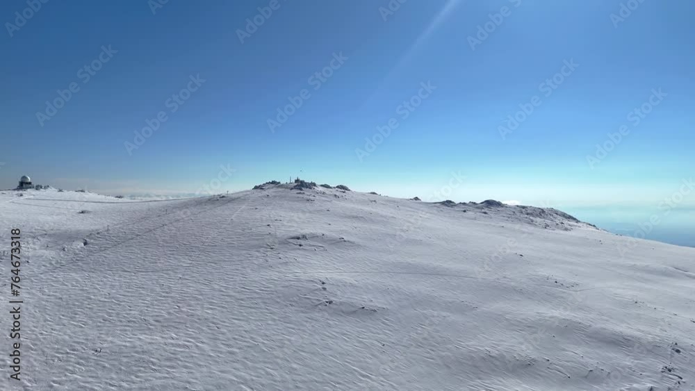 Black peak cover in snow and kite Black peak cover in snow and kite