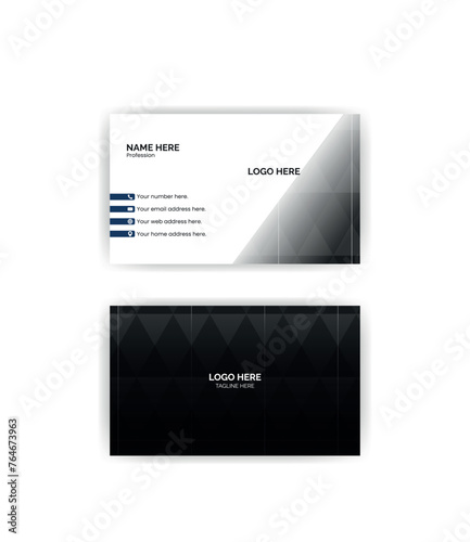 Simple business card design with smart background. photo