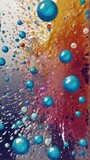 close up of colorfull texture with bubble and splash background  