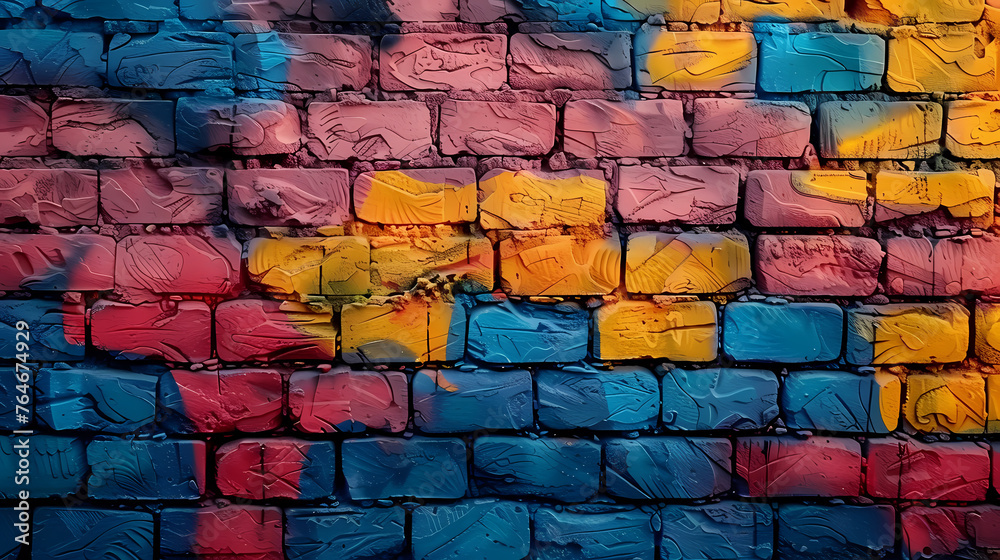 Fototapeta premium Abstract graffiti painting on concrete wall