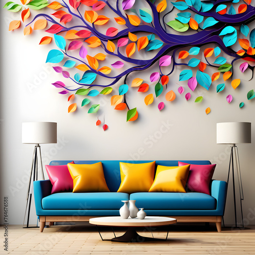 modern living room with sofa