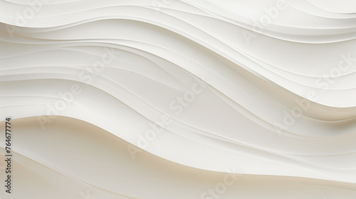 Abstract 3D wave shape on white background.