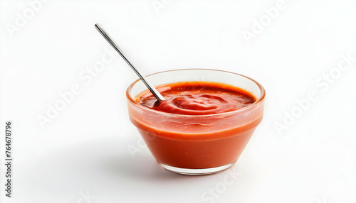 Bowl with Cocktail sauce isolated on white background