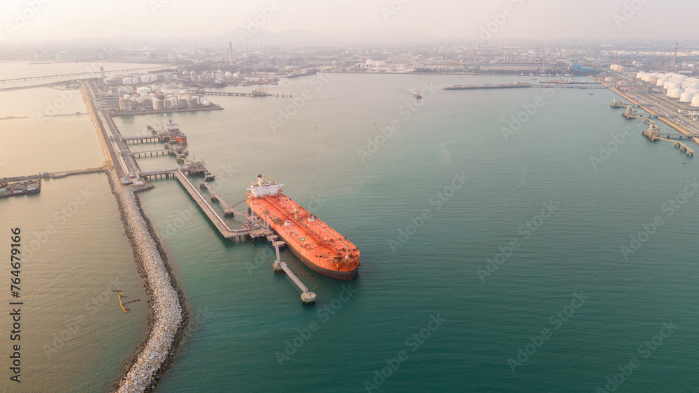 Oil tanker ship. Red Oil Tanker runing in the ocean sea. petroleum ship transportation import export fuel energy across red ocean sea. Vessel transport Gas to customs