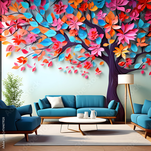 modern living room with sofa