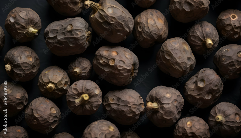Close-up image of black pepper on black background Close-up image of black pepper on black background
