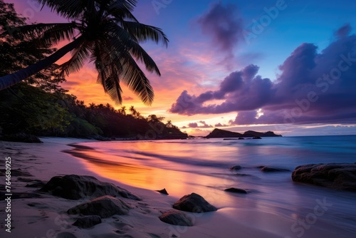 Sunset at a tropical island