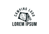 Tent, camping and outdoor adventure retro logo