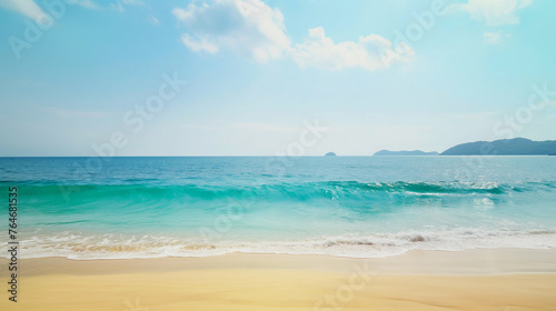 Summer concept. Beach sea sand and sky views in summer.