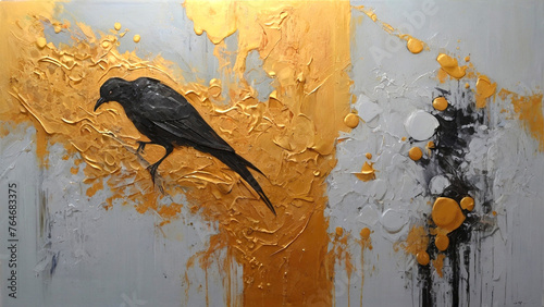 crow painted on the wall photo