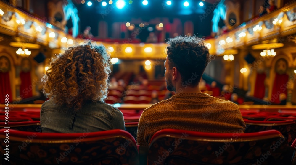 Obraz premium A couple attending a live theater performance