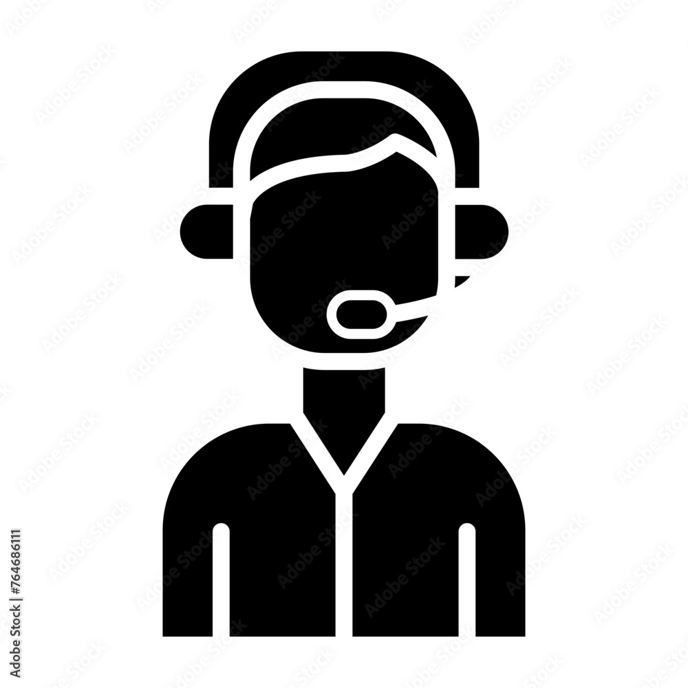 Call Center Agent glyph icon Call Center Agent glyph icon