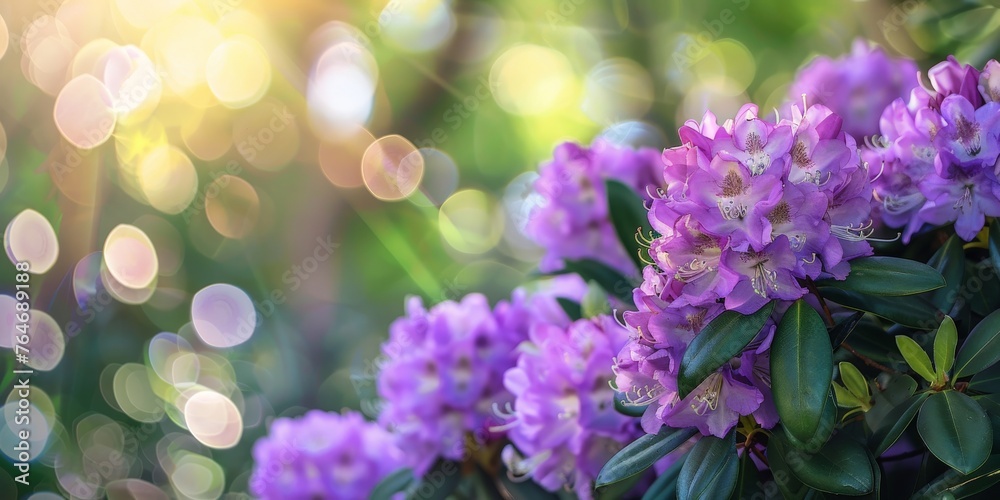 Banner. Beautiful blooming pink Azalea - flowering shrubs in the genus Rhododendron. Pink, summer flower background Banner. Beautiful blooming pink Azalea - flowering shrubs in the genus Rhododendron. Pink, summer flower background